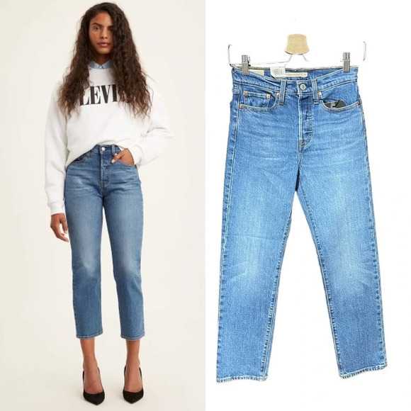 Levi's Wedgie Straight Jeans‎ Jive Sound Wash Size 24 - Picture 1 of 15